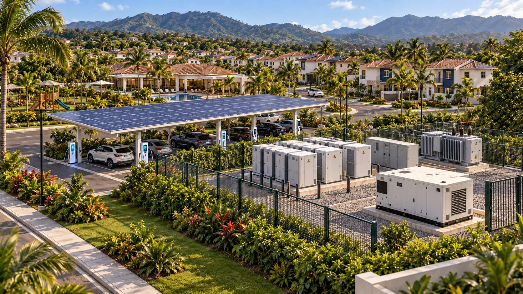 Comunidad residencial con energía solar y almacenamiento BESS